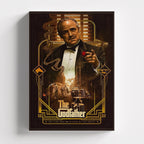 Πίνακας σε καμβά The Godfather με τον Don Vito Corleone, χωρίς κορνίζα, μέγεθος 20x30 εκ., μπροστινή όψη.