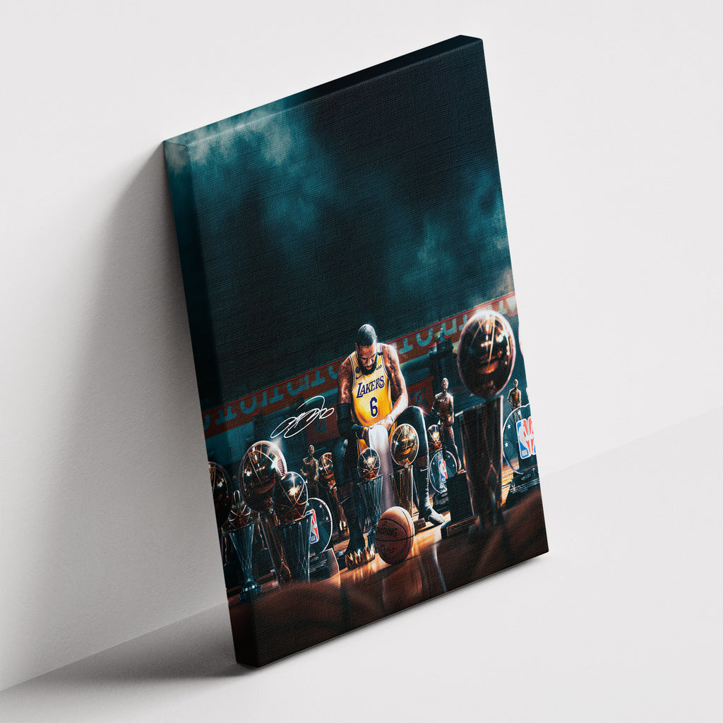 Καμβάς LeBron James - Trophies σε δεύτερη γωνία λήψης, χωρίς κορνίζα.