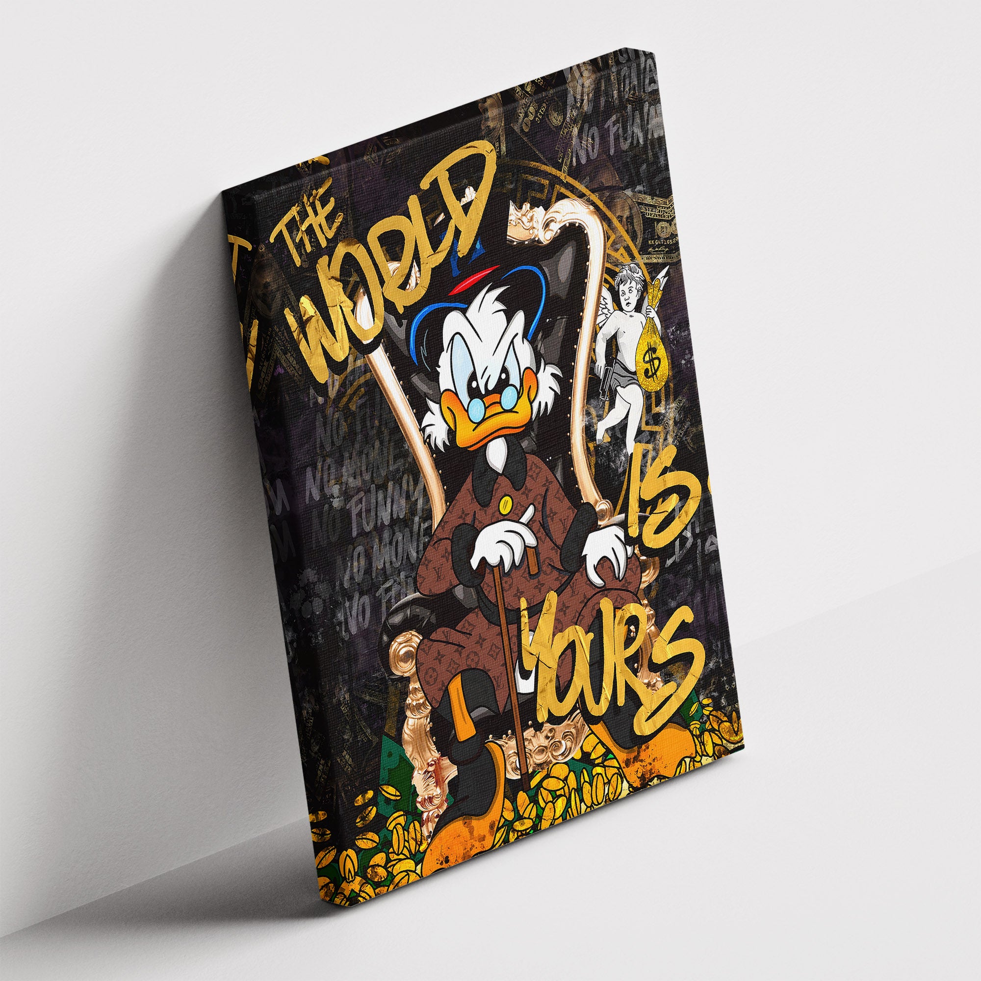 Καμβάς The World Is Yours – Duck Edition σε δεύτερη γωνία λήψης, χωρίς κορνίζα.