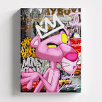 Πίνακας σε καμβά Pink Panther – Urban Royalty, χωρίς κορνίζα, μπροστινή όψη.