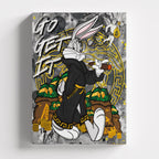 Πίνακας σε καμβά Go Get It – Luxury Bunny, χωρίς κορνίζα, μπροστινή όψη.