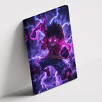 Καμβάς Luffy Purple Lightning σε δεύτερη γωνία λήψης, χωρίς κορνίζα.