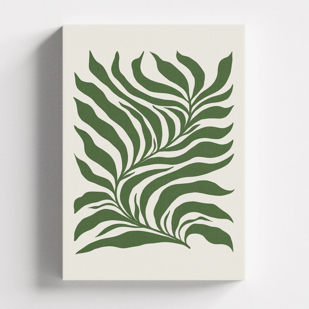 Πίνακας σε καμβά Green Flow, χωρίς κορνίζα, μπροστινή όψη.