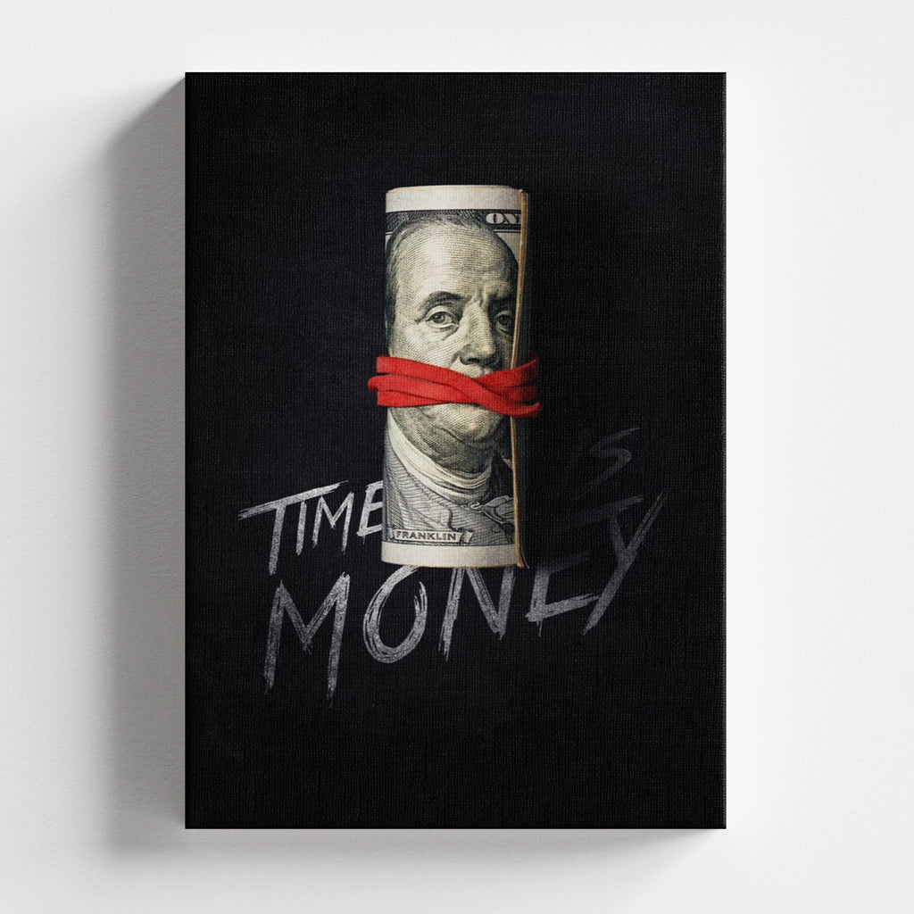 Πίνακας σε καμβά Time Is Money, χωρίς κορνίζα, μπροστινή όψη.