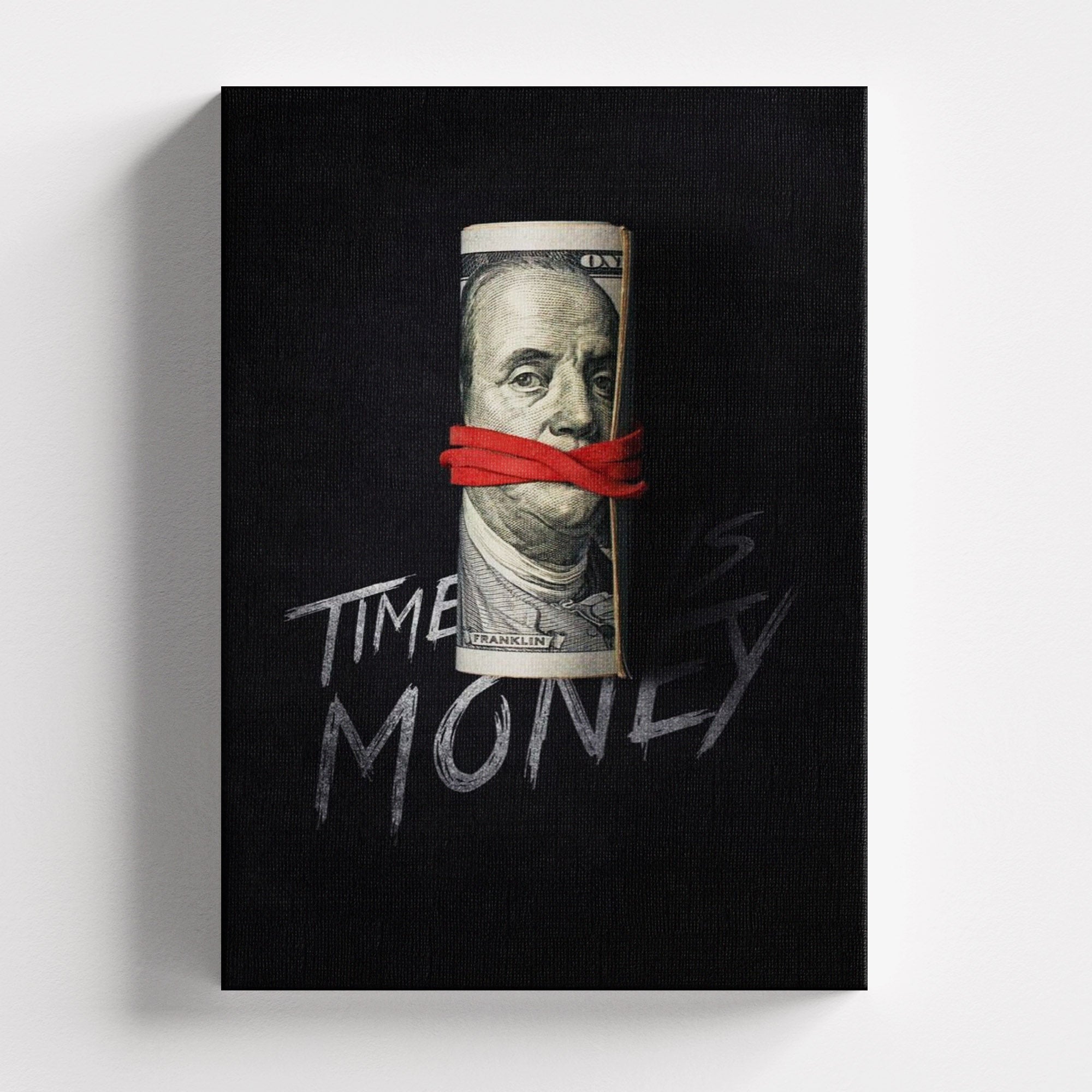 Πίνακας σε καμβά Time Is Money, χωρίς κορνίζα, μπροστινή όψη.