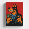 Πίνακας σε καμβά Doberman Hustler, χωρίς κορνίζα, μπροστινή όψη.
