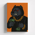 Πίνακας σε καμβά Bulldog Hustler, χωρίς κορνίζα, μπροστινή όψη.