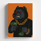 Πίνακας σε καμβά Bulldog Hustler, χωρίς κορνίζα, μπροστινή όψη.