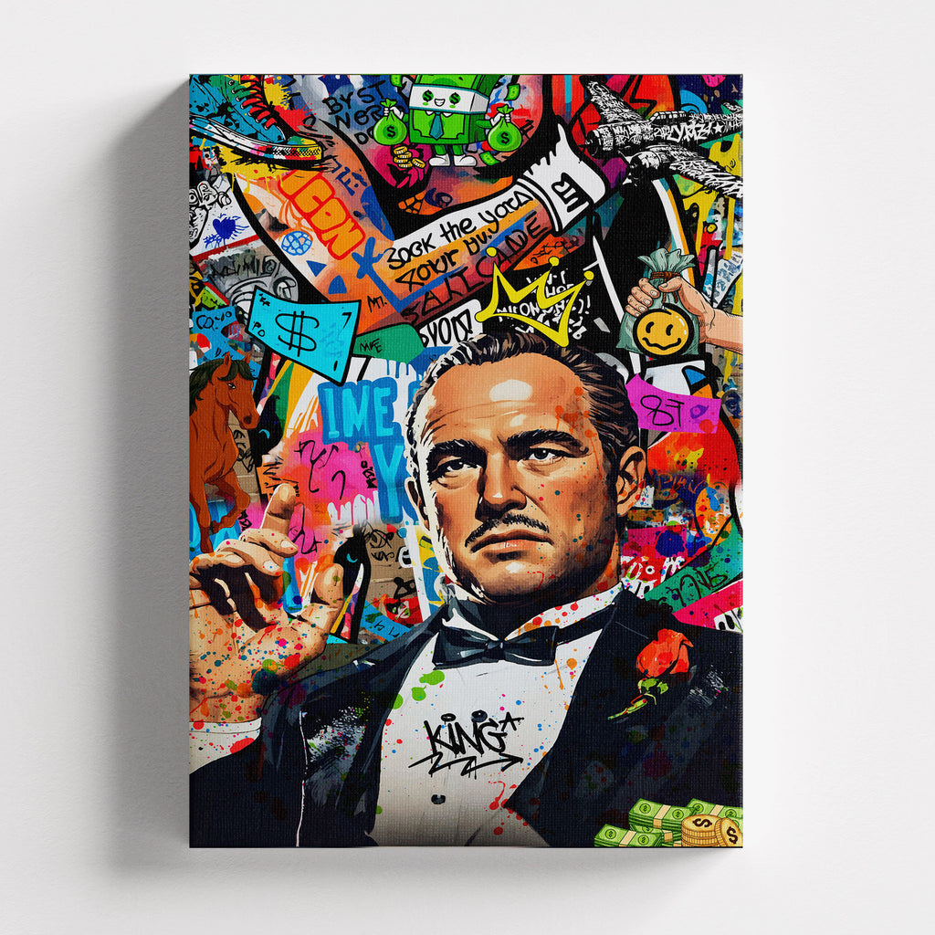 Πίνακας σε καμβά The Godfather – Graffiti, χωρίς κορνίζα, μπροστινή όψη.