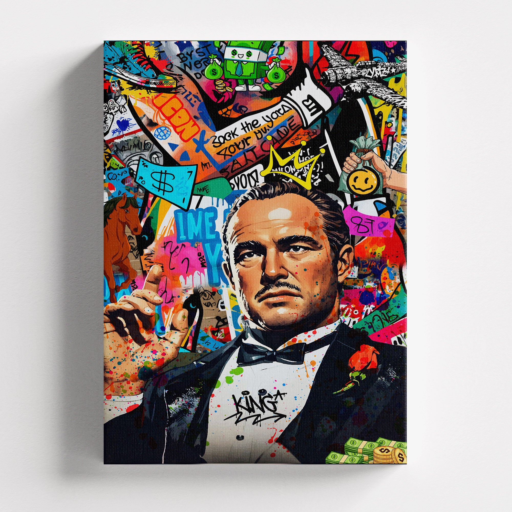 Πίνακας σε καμβά The Godfather – Graffiti, χωρίς κορνίζα, μπροστινή όψη.