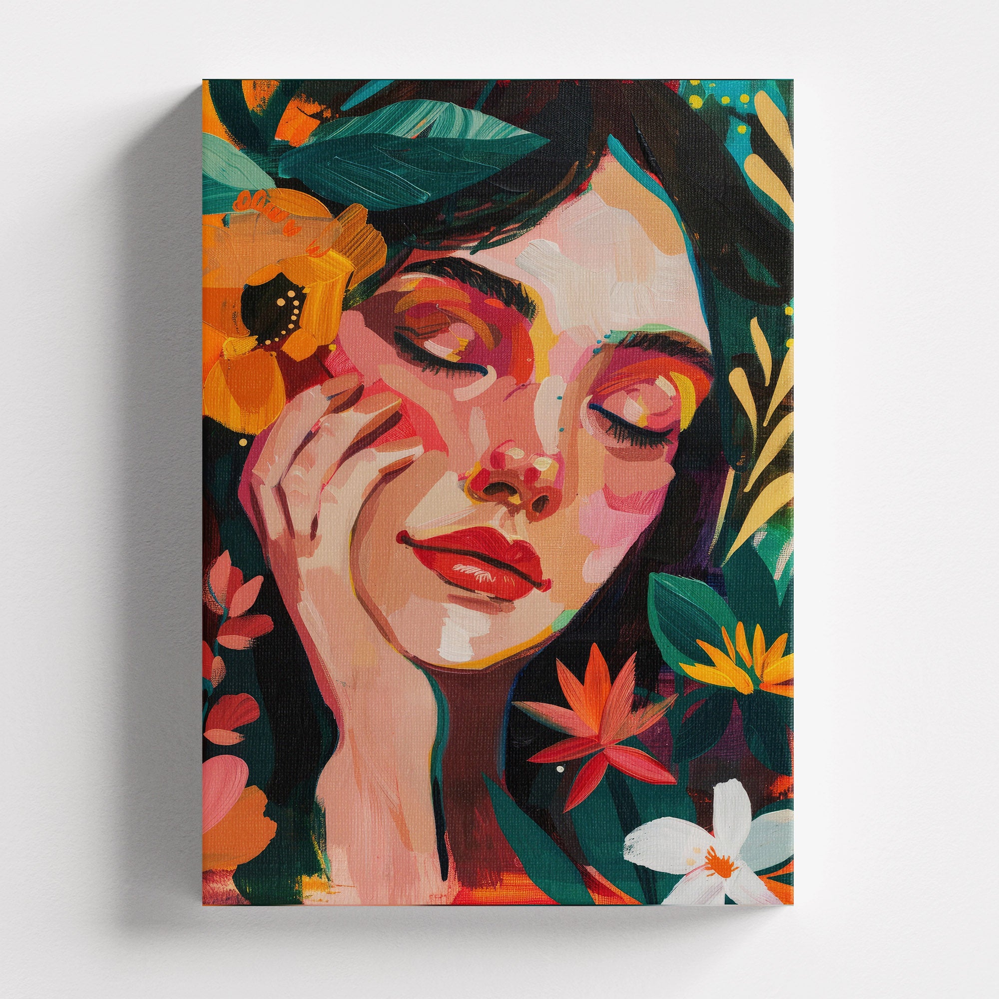 Πίνακας σε καμβά Floral Reverie, χωρίς κορνίζα, μπροστινή όψη.