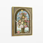 Flowers in a Window Arch – Premium Καμβάς