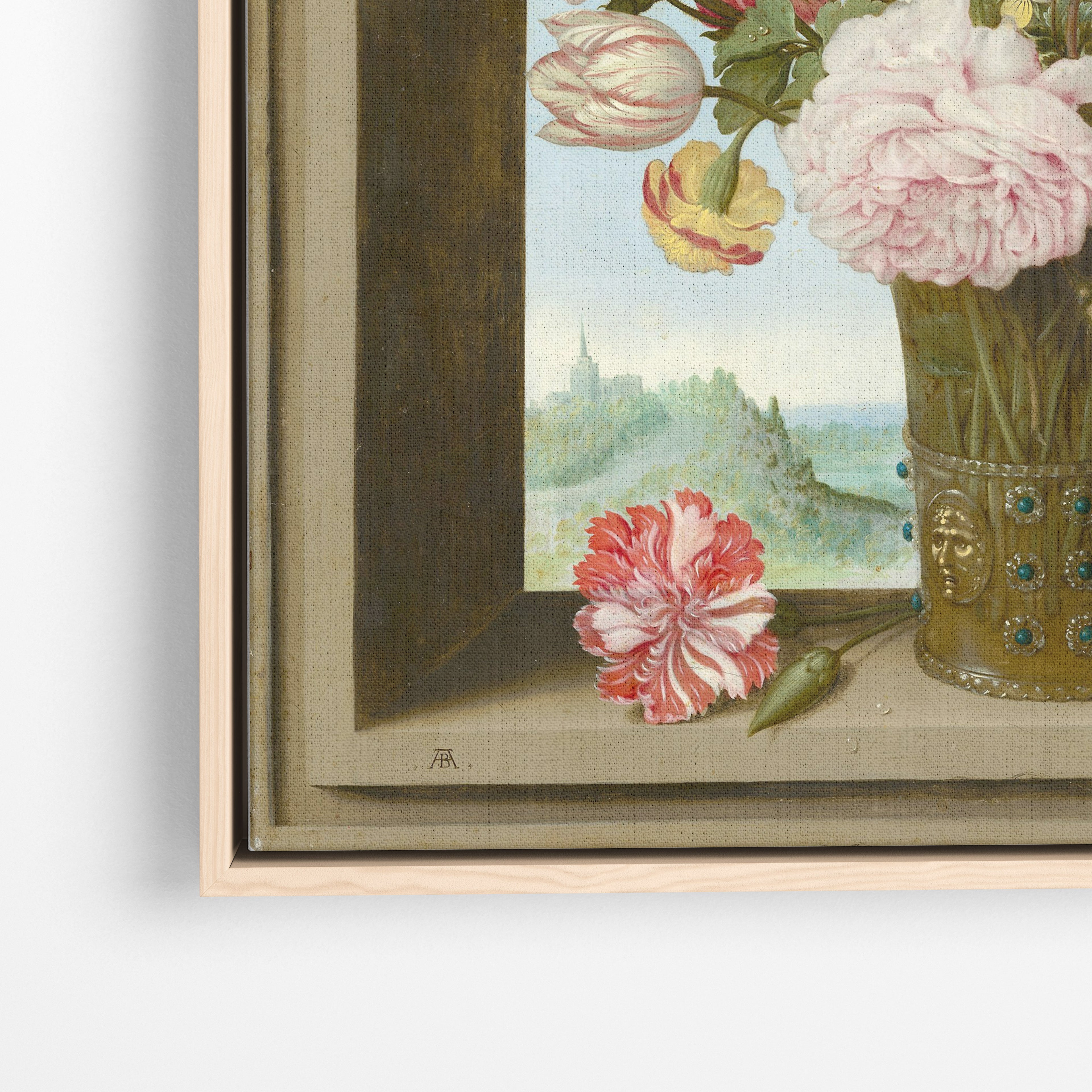 Flowers in a Window Arch – Premium Καμβάς