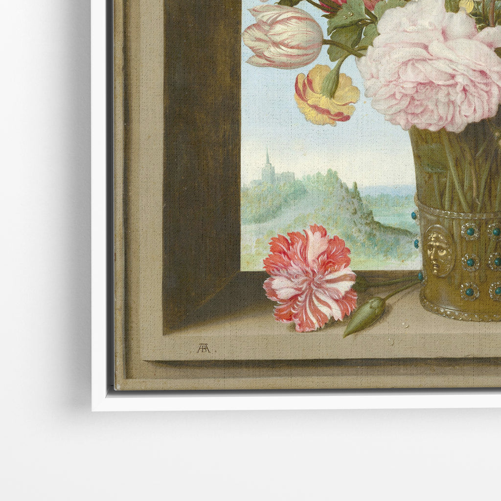 Flowers in a Window Arch – Premium Καμβάς