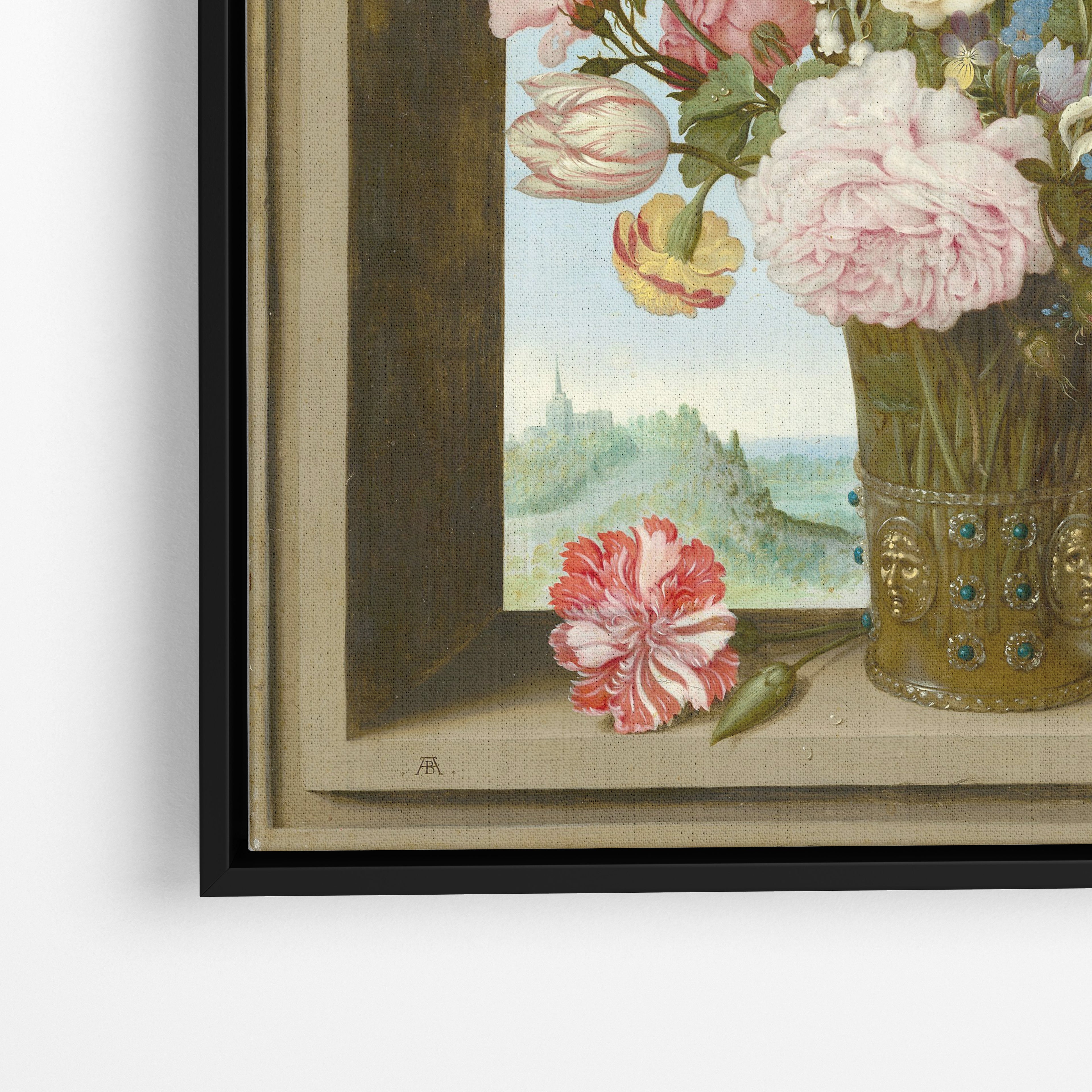 Flowers in a Window Arch – Premium Καμβάς