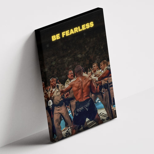 Καμβάς Mike Tyson – Be Fearless σε δεύτερη γωνία λήψης, χωρίς κορνίζα.