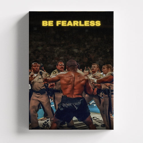 Πίνακας σε καμβά Mike Tyson – Be Fearless, χωρίς κορνίζα, μπροστινή όψη.
