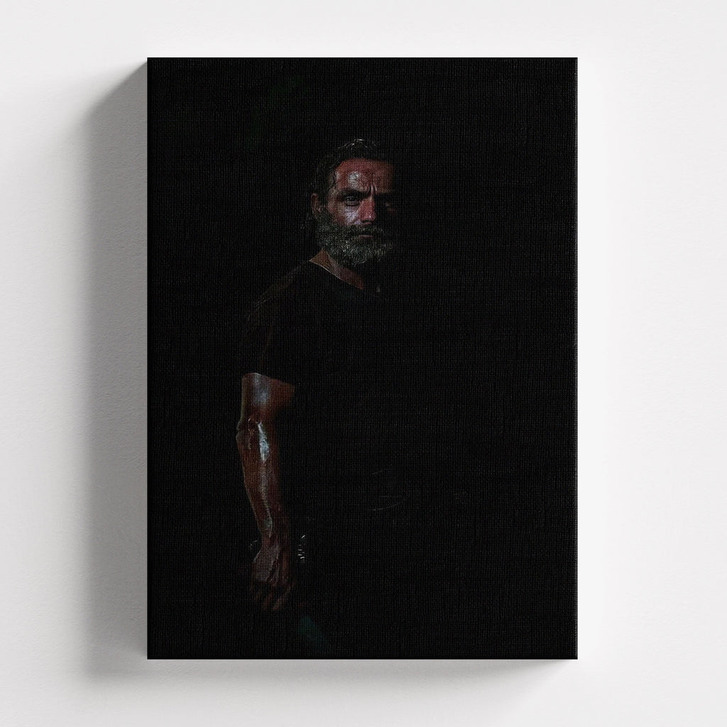 Πίνακας σε καμβά Rick Grimes, χωρίς κορνίζα, μπροστινή όψη.
