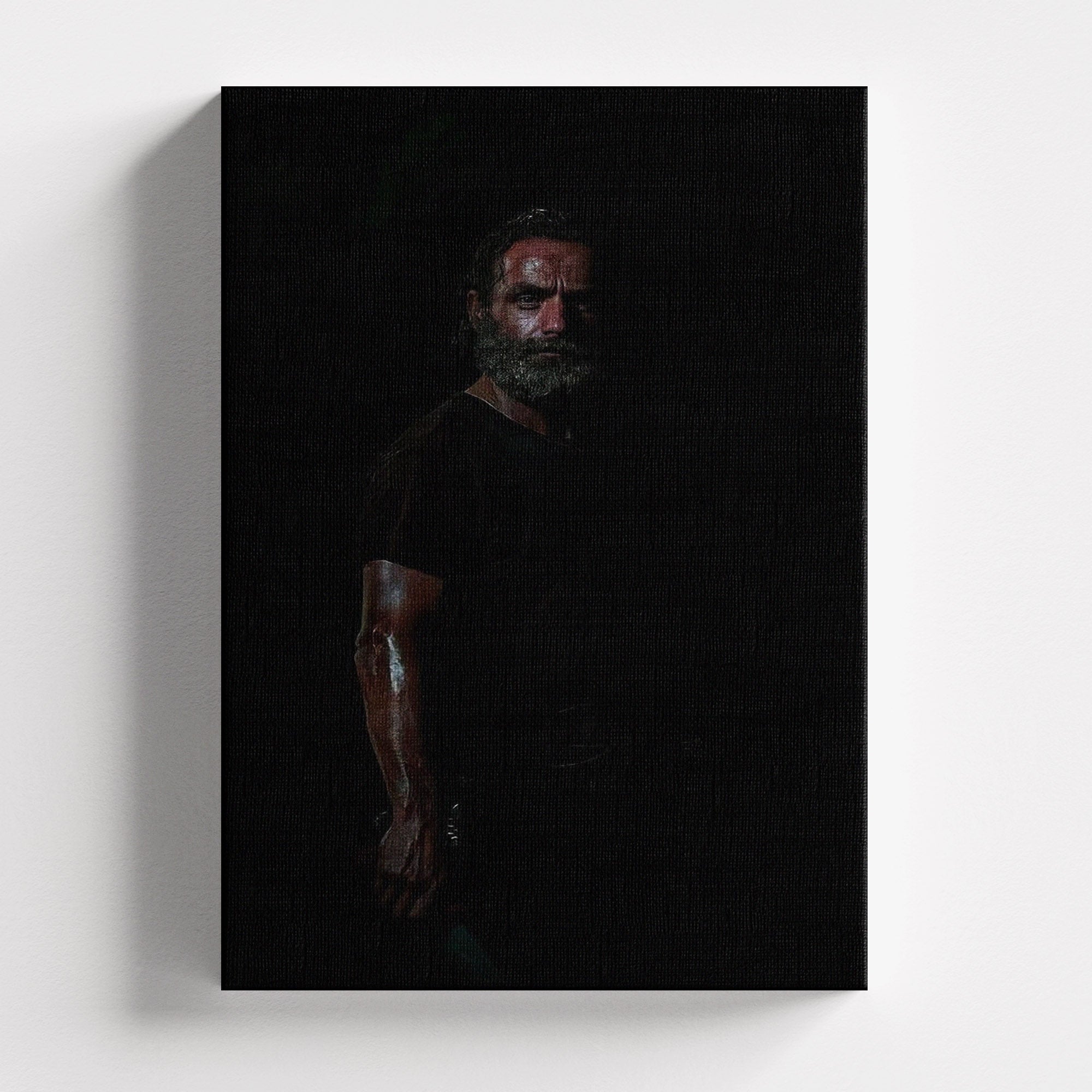 Πίνακας σε καμβά Rick Grimes, χωρίς κορνίζα, μπροστινή όψη.