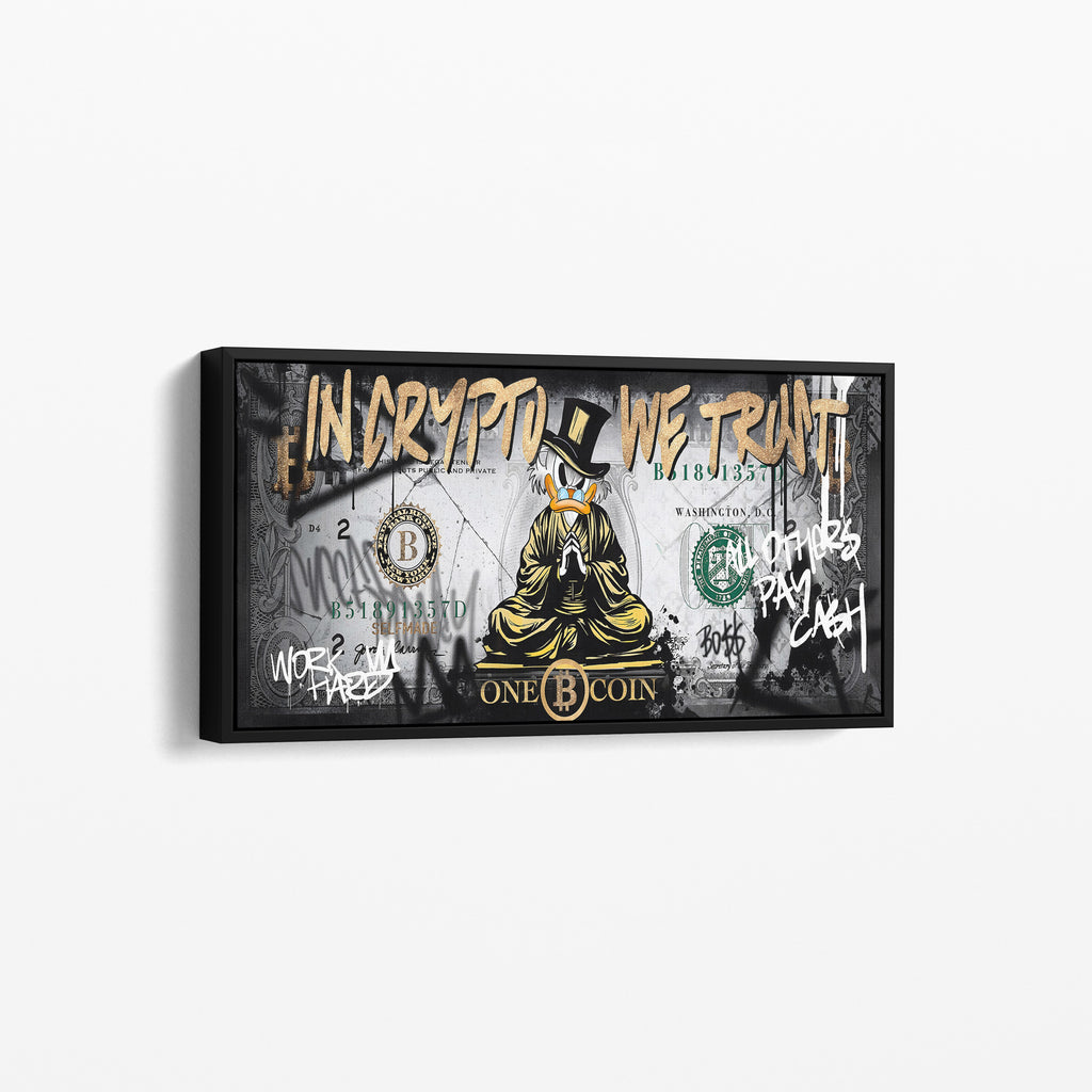 In Crypto We Trust – Bitcoin Duck Canvas