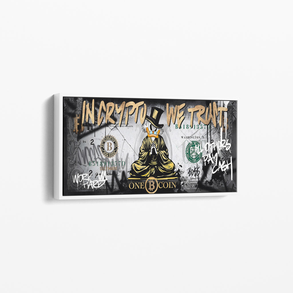 In Crypto We Trust – Bitcoin Duck Canvas