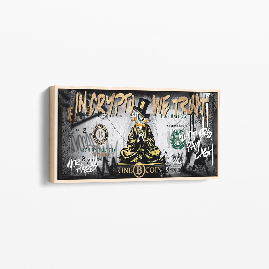 In Crypto We Trust – Bitcoin Duck Canvas