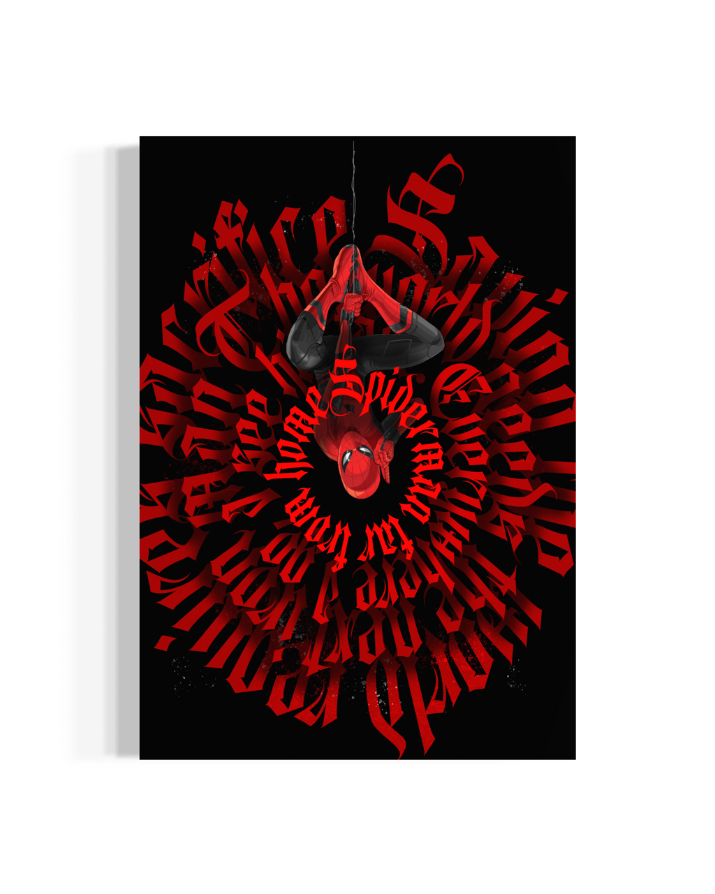 Spider-Man Red Typography