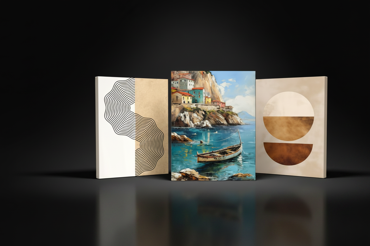 Banner με μικρότερους πίνακες δεξιά