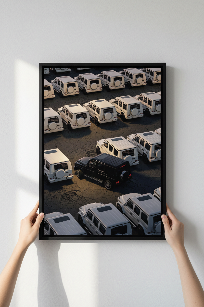 Black Frame Canvas Installation