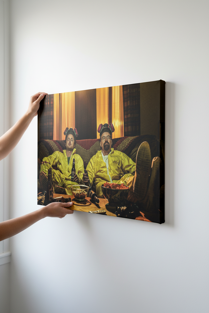 Breaking Bad Canvas Being Hung