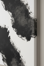 Close-up abstract ink canvas