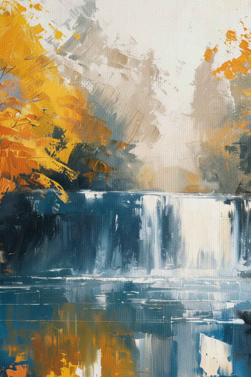 Close-up Autumn Falls canvas