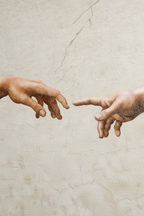 Close-up Creation of Adam canvas