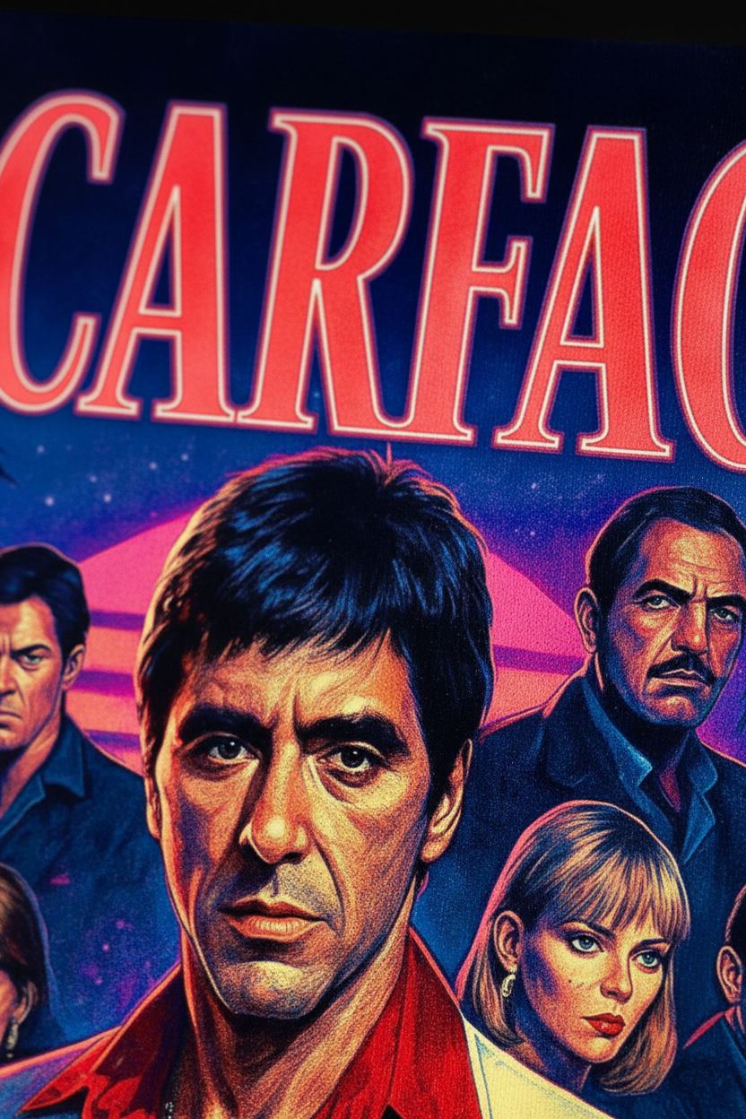 Close-up Detail Scarface Canvas με Texture