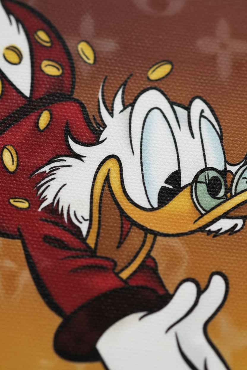 Close-up Detail Scrooge McDuck LV Canvas