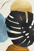 Close-up Golden Monstera canvas
