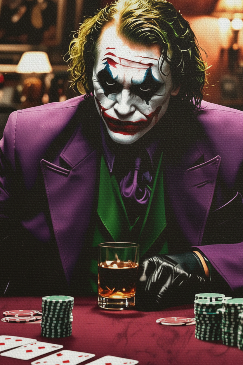 Close-up Joker's Game canvas