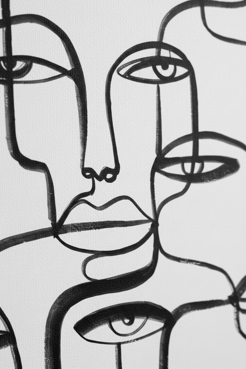 Close-up Many Faces canvas