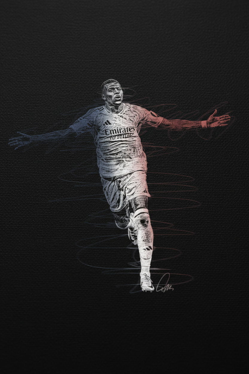 Close-up Mbappé canvas