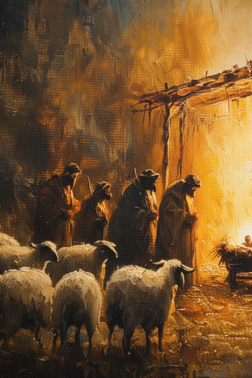 Close-up Nativity canvas