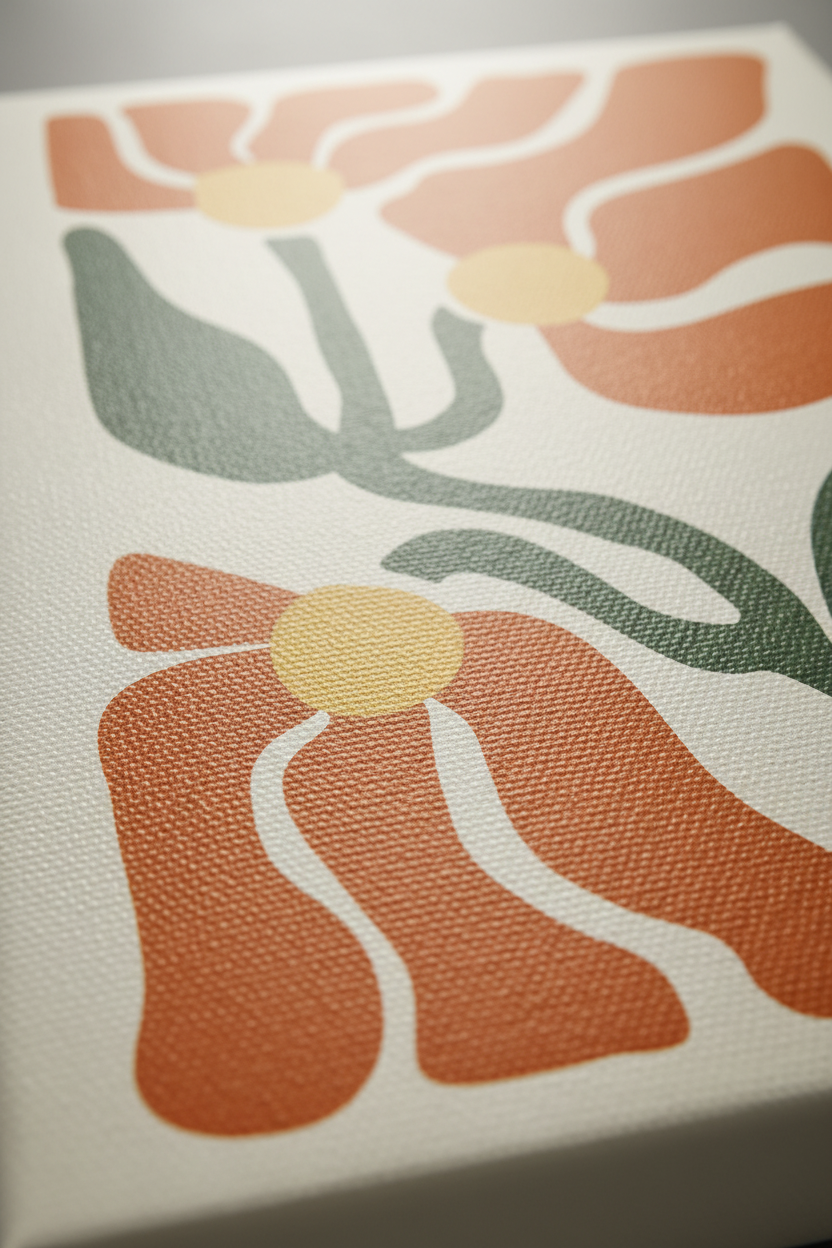 Close-up Retro Bloom canvas texture