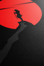 Close-up Samurai Red Moon canvas