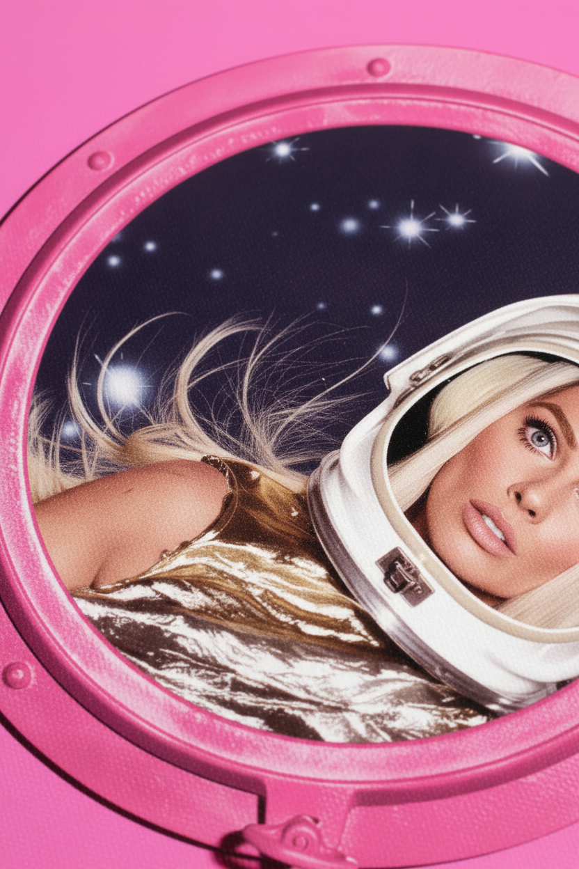 Close-up Space Barbie canvas