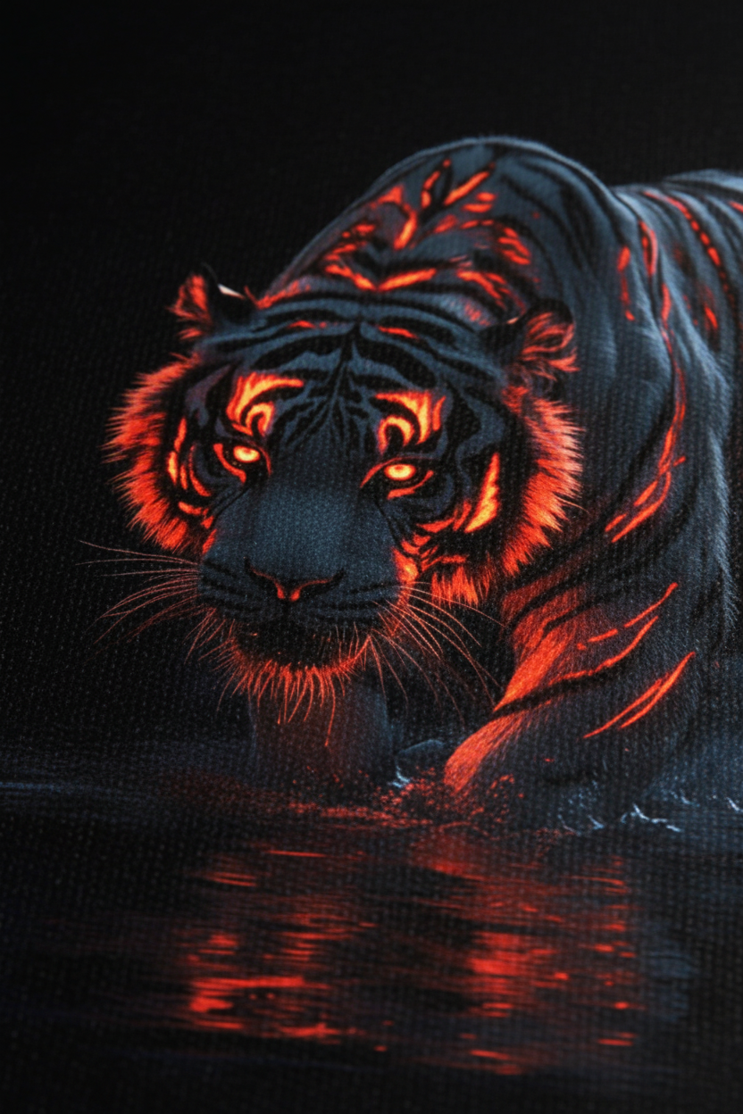 Close-up Tiger canvas texture