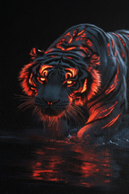 Close-up Tiger canvas texture