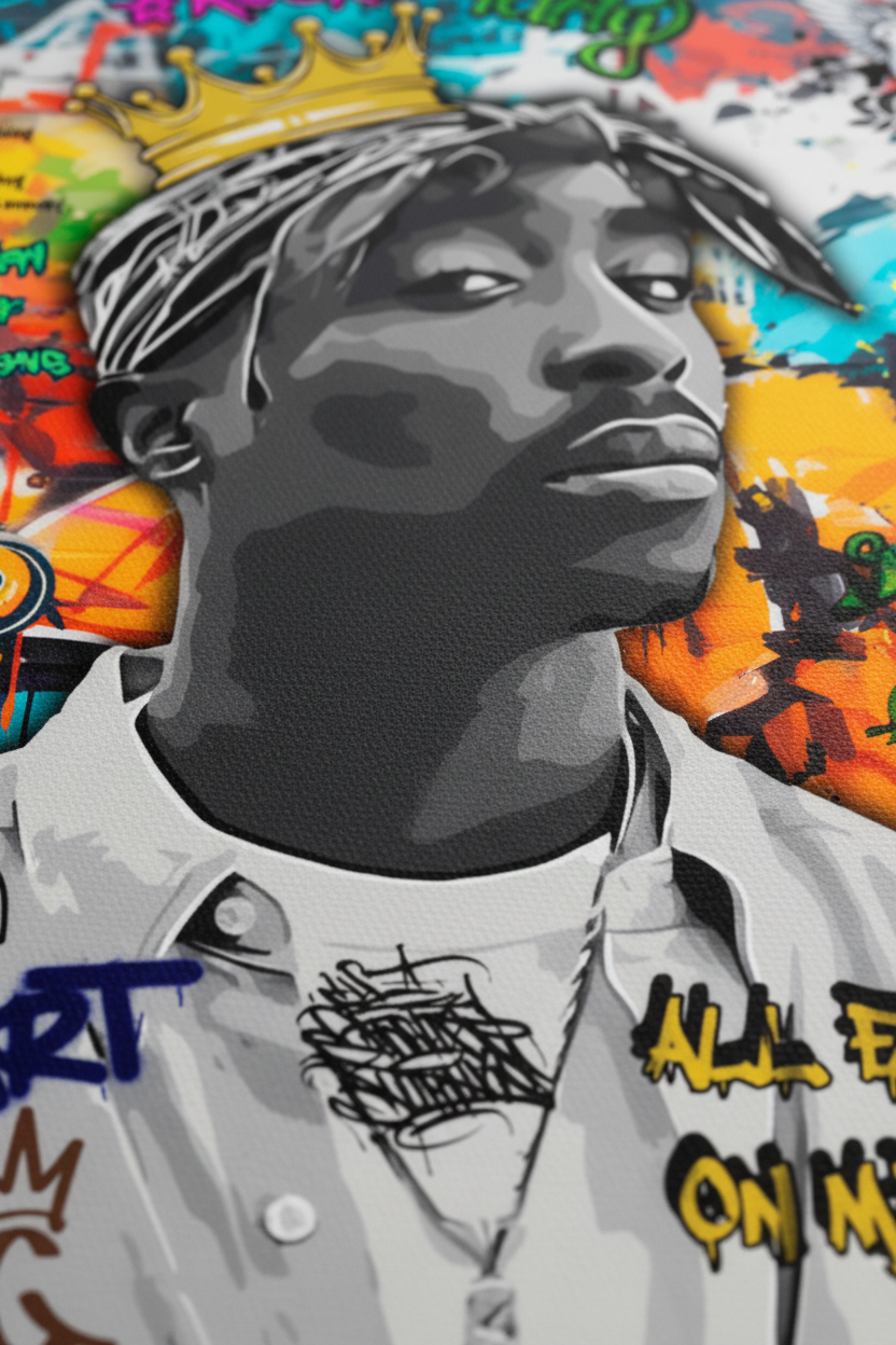 Close-up Tupac canvas