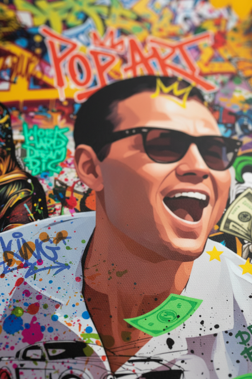 Close-up Wolf of Wall Street canvas