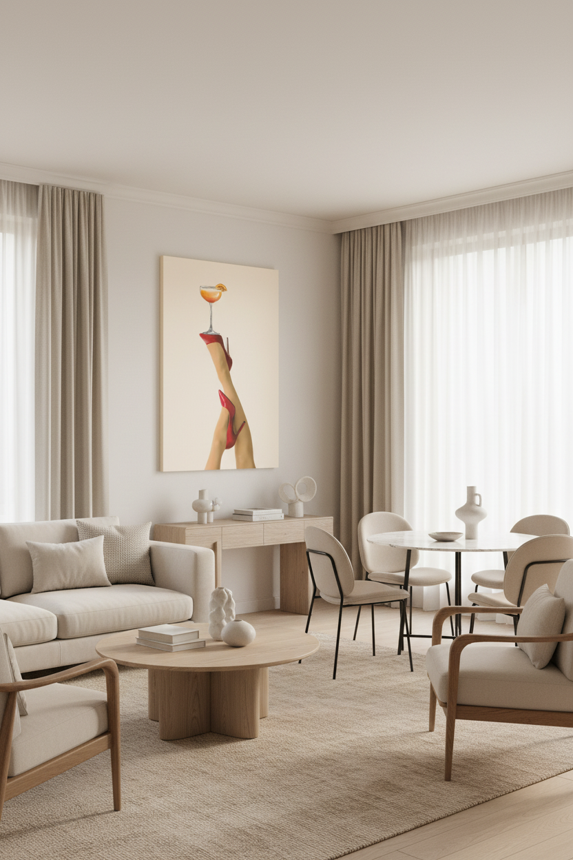 Cocktail Heels canvas in elegant room