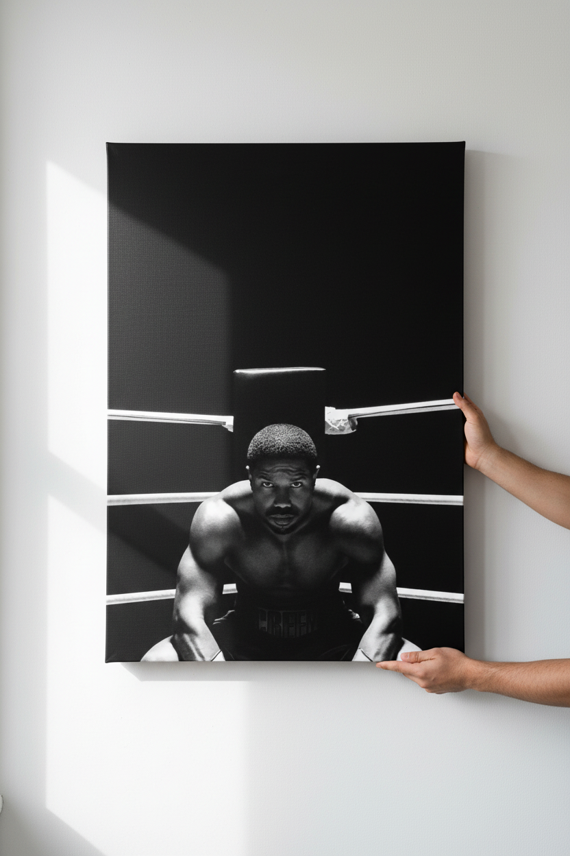 Χέρια που κρεμάνε τον Creed Boxing Canvas