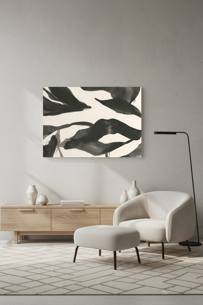 Dark Currents canvas in room